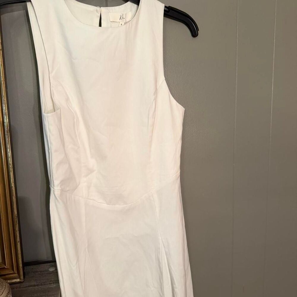 Women's White and Cream Dress